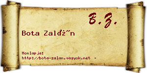 Bota Zalán névjegykártya