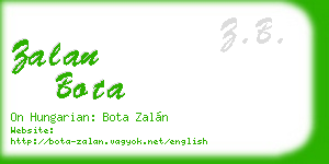zalan bota business card